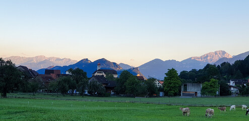 Fototapeta na wymiar Panoramic view of the village, Switzerland