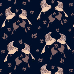 pattern with bird of paradise 