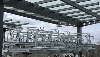 Bike racks at the train station