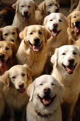 Cute group of dogs, generative ai