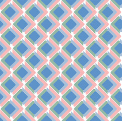 Fototapeta premium Abstract Retro Squares Colorful Psychedelic Geometric Texture Vector Seamless Pattern