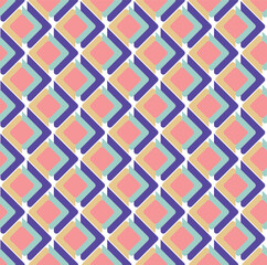 Abstract Retro Squares Colorful Psychedelic Geometric Texture Vector Seamless Pattern