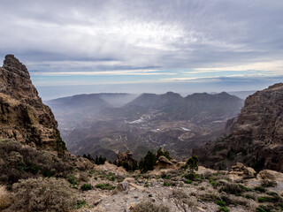 View from Pico de las Nieves on the island of Gran Canaria, Canary Islands, Spain - 595958601