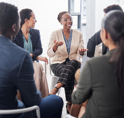What do you guys think about that. a group of businesspeople in a meeting at work.
