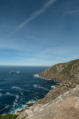Fototapeta na wymiar Vertical image of the Atlantic ocean from the cape of Finisterre