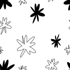 Fototapeta na wymiar Vector floral seamless patterns. Y2k flowers backgrounds collection for print or social media