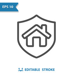 Home Security Icon. House, Shield, Insurance, Real Estate