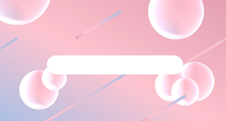 Pink gradient background and circles for text fill.