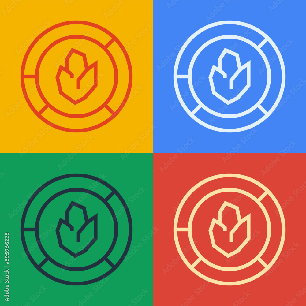 Poster pop art line agricultural soil test and results icon isolated on color background. digital soil anal
