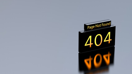 404 Page not found neon text on banners with space for placement. WEB Site 404. 3D render.