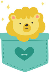 Fototapeta premium Lion Sitting Inside Pocket