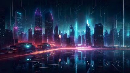 Fototapeta premium Future Neon City