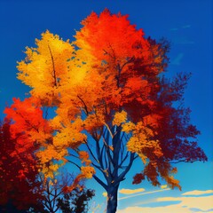 Fototapeta na wymiar Autumn trees 