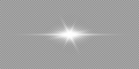 White horizontal light effect of lens flares