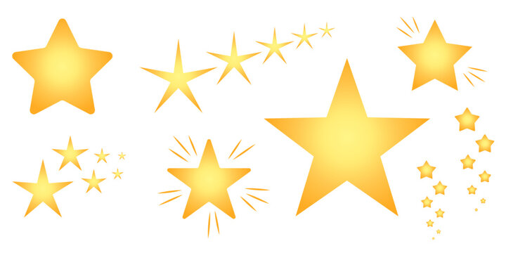 Set of yellow stars in vector
