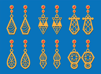Decorative Earrings Laser Cut design, 