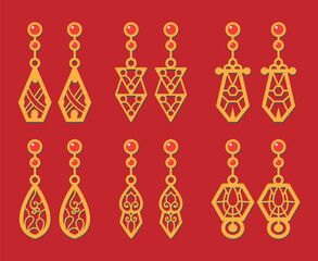 Decorative Earrings Laser Cut design, 