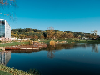 Obraz premium Japanese garden in Vilnius in spring.