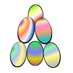 A pile of easter eggs illustration