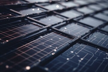 Close-up of a solar panel. Generative AI