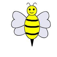 outline cute bee illustration 