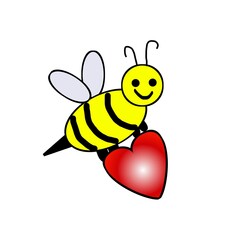 Outline cute bee illustration