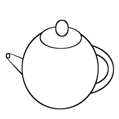 cup and teapot outline illustration