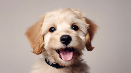 happy puppy dog portrait , generative ai