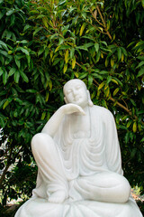 Ancient white Buddha statue in Chinese temple wat Hyua Pla Kang 