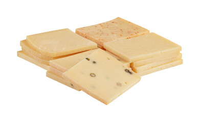 cheese Parmigiano-Reggiano or Parmesan cut out isolated on background transparent