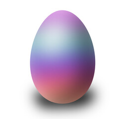 Easter egg 3D icon. Purple egg, isolated white background