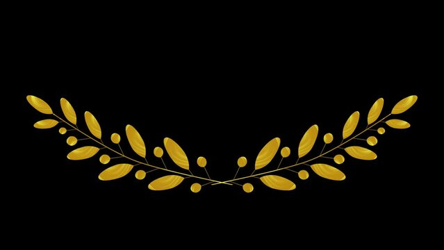 Laurel wreath animated. Award winner.Loopable background.Animation on the black screen alpha channel. Suitable for the videos, invitations, greetings, celebrations and festivals.