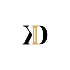 Letters KD and Pillar Logo Theme 005