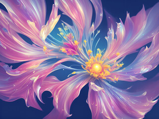 Magic flowers background. AI generated illustration