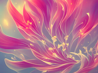 Fototapeta na wymiar Magic flowers background. AI generated illustration