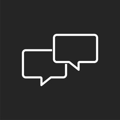 Fototapeta premium Speech bubble chat icon isolated on black background. Message icon. 