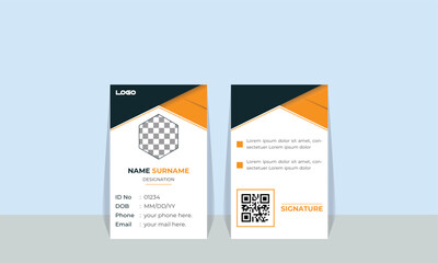 Modern Identity Card With Gradient Blue Navy Abstract Liquid. Abstract Geometric Blue Id Card Design, Professional Identity Card Template Vector. professional corporate id card template, clean id card