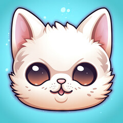 Fototapeta premium Cute kitten - ios style icon - Generative AI, AI generated
