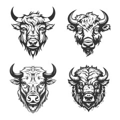 Buffalo head logo Vector Illustration