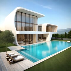Digital house with luxury swimming pool
