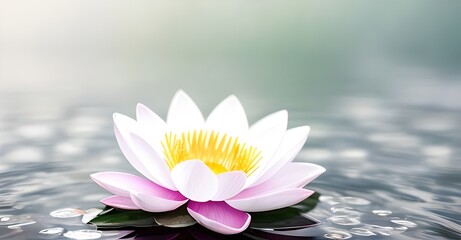 Zen lotus flower on water, meditation, serenity and spirituality concept, illustration generative ai