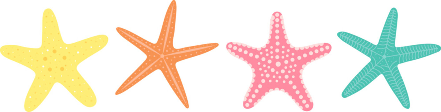 Set starfish cartoon vector illustration