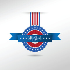 Memorial day badge Flag of America to memorial day vector illustration for posters, flyers, decoration etc.