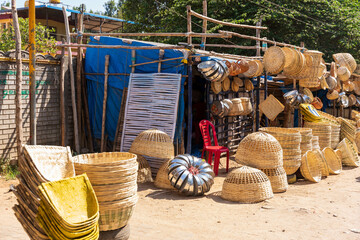 handicrafts art and crafts made with cane and bamboo products.