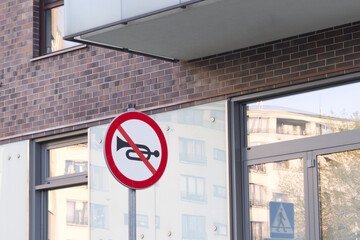 Naklejka premium Prohibiting road sign 