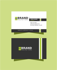 Minimal business card design in black, white and green color
