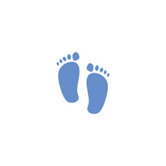 Fototapeta na wymiar Cute little baby footprint, flat vector illustration isolated on white background.