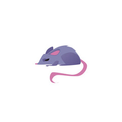 Cunning gray rat with long tail flat style, vector illustration