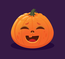 Illustration of a smiling pumpkin