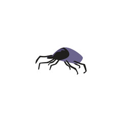 Tick or mite bug, flat vector illustration isolated on white background.